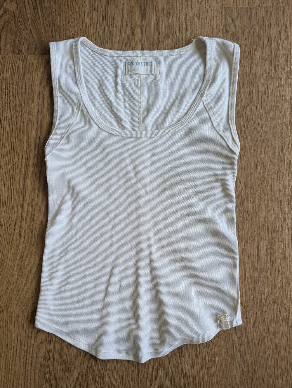 Free People Ribbed Tank Tee Cream Size M